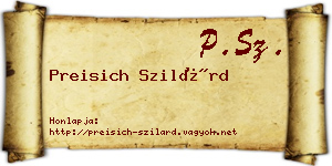 Preisich Szilárd névjegykártya