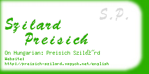 szilard preisich business card